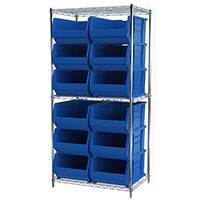 74 Inch (in) Shelf Height Wire Shelving with 30288 Bin