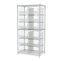 74 Inch (in) Shelf Height Wire Shelving with 30288 Bin - 2