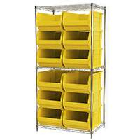 74 Inch (in) Shelf Height Wire Shelving with 30288 Bin - 4