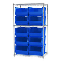 63 Inch (in) Shelf Height Wire Shelving with 30288 Bin