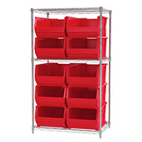 63 Inch (in) Shelf Height Wire Shelving with 30288 Bin - 3