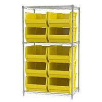 63 Inch (in) Shelf Height Wire Shelving with 30288 Bin - 4