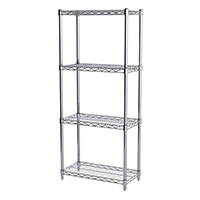 54 Inch (in) Height, 12 Inch (in) Width, and 24 Inch (in) Length Wire Shelving Starter Unit 54 Inch (in) Height, 12 Inch (in) Width, and 24 Inch (in) Length Wire Shelving Starter Unit