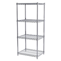 54 Inch (in) Height, 18 Inch (in) Width, and 24 Inch (in) Length Wire Shelving Starter Unit