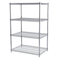 54 Inch (in) Height, 24 Inch (in) Width, and 36 Inch (in) Length Wire Shelving Starter Unit