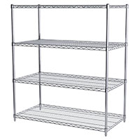 54 Inch (in) Height, 24 Inch (in) Width, and 48 Inch (in) Length Wire Shelving Starter Unit