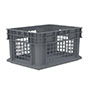 15-3/4 Inch (in) Outside Length (L), 11-3/4 Inch (in) Outside Width (W) and 8-1/4 Inch (in) Outside Height (H) Mesh Side/Solid Base Straight Wall Industrial Reusable Container