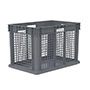 23-3/4 Inch (in) Outside Length (L), 15-3/4 Inch (in) Outside Width (W) and 16-1/8 Inch (in) Outside Height (H) Mesh Side/Solid Base Straight Wall Industrial Reusable Container