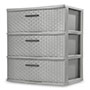 3 Drawer Wide Weave Tower (Cement) 3 Drawer Wide Weave Tower (Cement)