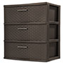 3 Drawer Wide Weave Tower (Espresso)