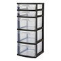 5 Drawer Black Tower