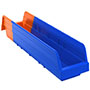 Indicator® 17-7/8 Inch (in) Outside Length (L) and  4-1/8 Inch (in) Outside Width (W) Blue/Orange Two-Tone Inventory Control Bin - 2