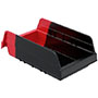 Indicator® 11-5/8 Inch (in) Outside Length (L) and  6-3/4 Inch (in) Outside Width (W) Black/Red Two-Tone Inventory Control Bin
