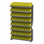 12 Inch (in) Depth Single-Sided Pick Rack with Yellow Shelf Bins (APRS110Y)