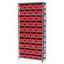 12 Inch (in) Shelf Depth Steel ShelfMax Steel Shelving with 30080 Bins