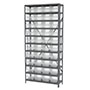 12 Inch (in) Shelf Depth Steel ShelfMax Steel Shelving with 30080 Bins - 2