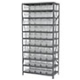 18 Inch (in) Shelf Depth Steel ShelfMax Steel Shelving with 30098 Bins