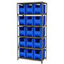 18 Inch (in) Shelf Depth Stak-N-Store Steel Shelving with 13014 Bins - 2