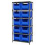 18 Inch (in) Shelf Depth Stak-N-Store Steel Shelving with 13018 Bins