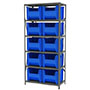 18 Inch (in) Shelf Depth Stak-N-Store Steel Shelving with 13018 Bins - 2