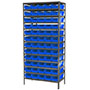 18 Inch (in) Shelf Depth Super-Size AkroBin Steel Shelving with 30138 Bins
