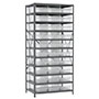 24 Inch (in) Shelf Depth Steel ShelfMax Steel Shelving with 30014 Bins - 2