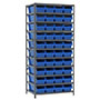 24 Inch (in) Shelf Depth Steel ShelfMax Steel Shelving with 30084 Bins