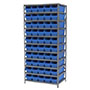 24 Inch (in) Shelf Depth Steel ShelfMax Steel Shelving with 30094 Bins