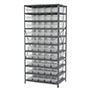 24 Inch (in) Shelf Depth Steel ShelfMax Steel Shelving with 30094 Bins - 2