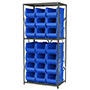 24 Inch (in) Shelf Depth Super-Size AkroBin Steel Shelving with 30287 Bins - 2
