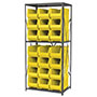 24 Inch (in) Shelf Depth Super-Size AkroBin Steel Shelving with 30287 Bins