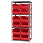 24 Inch (in) Shelf Depth Super-Size AkroBin Steel Shelving with 30288 Bins - 3