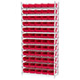 74 Inch (in) Shelf Height Wire Shelving with 30130 Bin - 4