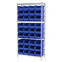 74 Inch (in) Shelf Height Wire Shelving with 30240 Bin - 2