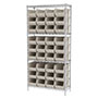 74 Inch (in) Shelf Height Wire Shelving with 30240 Bin - 6