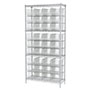 74 Inch (in) Shelf Height Wire Shelving with 30240 Bin - 3