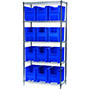 74 Inch (in) Shelf Height Wire Shelving with 13014 Bin