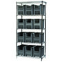 74 Inch (in) Shelf Height Wire Shelving with 13014 Bin - 2