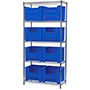 74 Inch (in) Shelf Height Wire Shelving with 13018 Bin