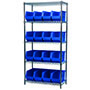 74 Inch (in) Shelf Height Wire Shelving with 30265 Bin