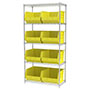 74 Inch (in) Shelf Height Wire Shelving with 30270 Bin - 7