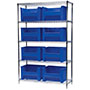 74 Inch (in) Shelf Height Wire Shelving with 13017 Bin