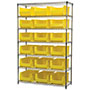 74 Inch (in) Shelf Height Wire Shelving with 30281 Bin