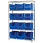 74 Inch (in) Shelf Height Wire Shelving with 30282 Bin - 2