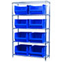 74 Inch (in) Shelf Height Wire Shelving with 30283 Bin