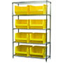 74 Inch (in) Shelf Height Wire Shelving with 30283 Bin - 3