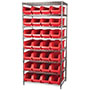 74 Inch (in) Shelf Height Wire Shelving with 30284 Bin - 3