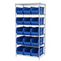 74 Inch (in) Shelf Height Wire Shelving with 30287 Bin