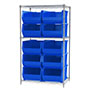 63 Inch (in) Shelf Height Wire Shelving with 30288 Bin
