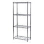 54 Inch (in) Height, 12 Inch (in) Width, and 24 Inch (in) Length Wire Shelving Starter Unit 54 Inch (in) Height, 12 Inch (in) Width, and 24 Inch (in) Length Wire Shelving Starter Unit